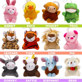 Uzoxlsn jungle animal mini plush with hanging loop for backpacks and ornaments.