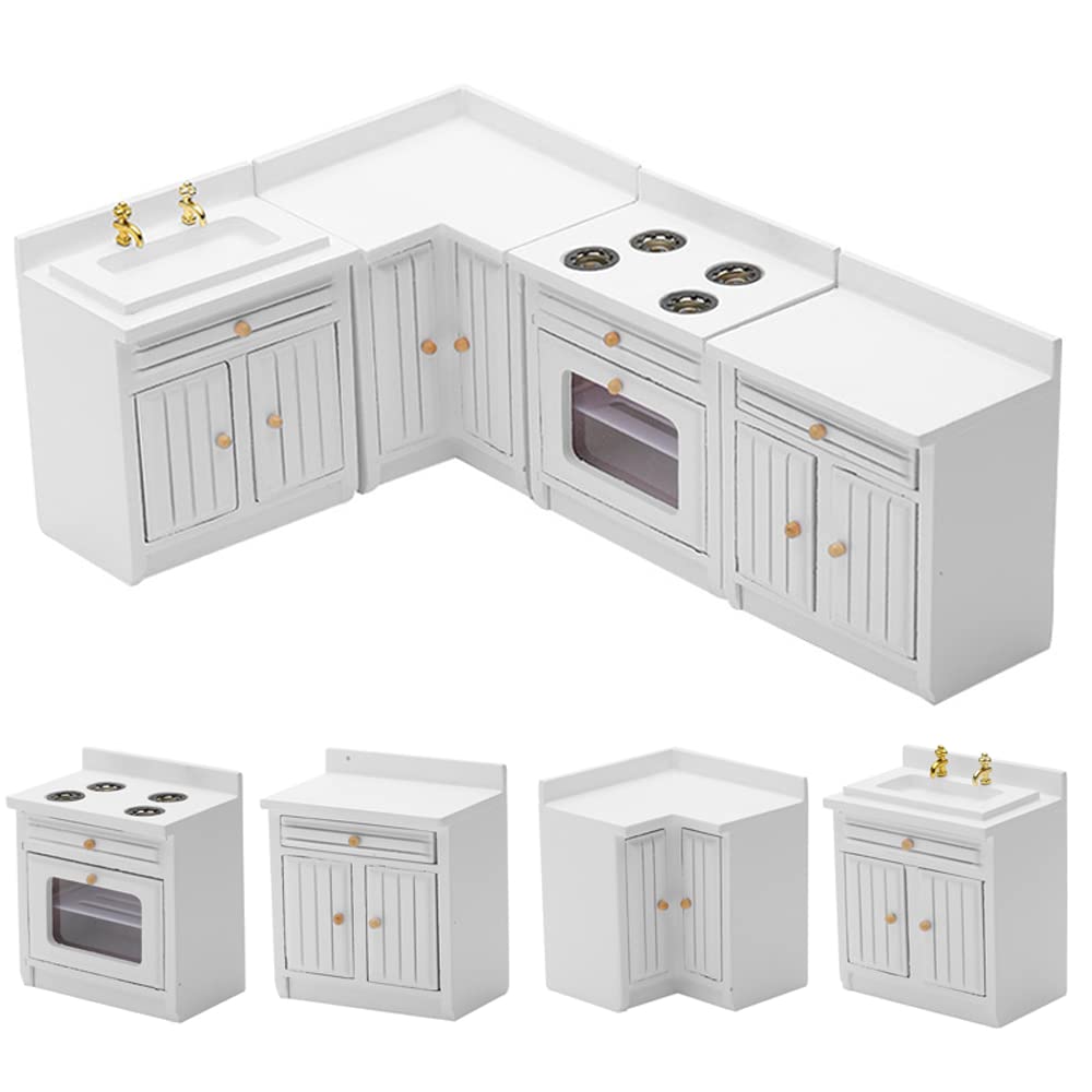 UZPDWK wooden dollhouse kitchen fridge set highlights compact, imaginative play and realistic storage.