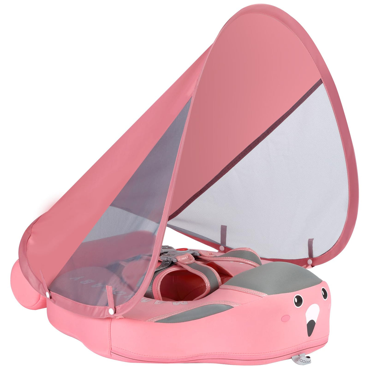 V Convey Mambobaby float with flamingo canopy provides shade and playful design for infants