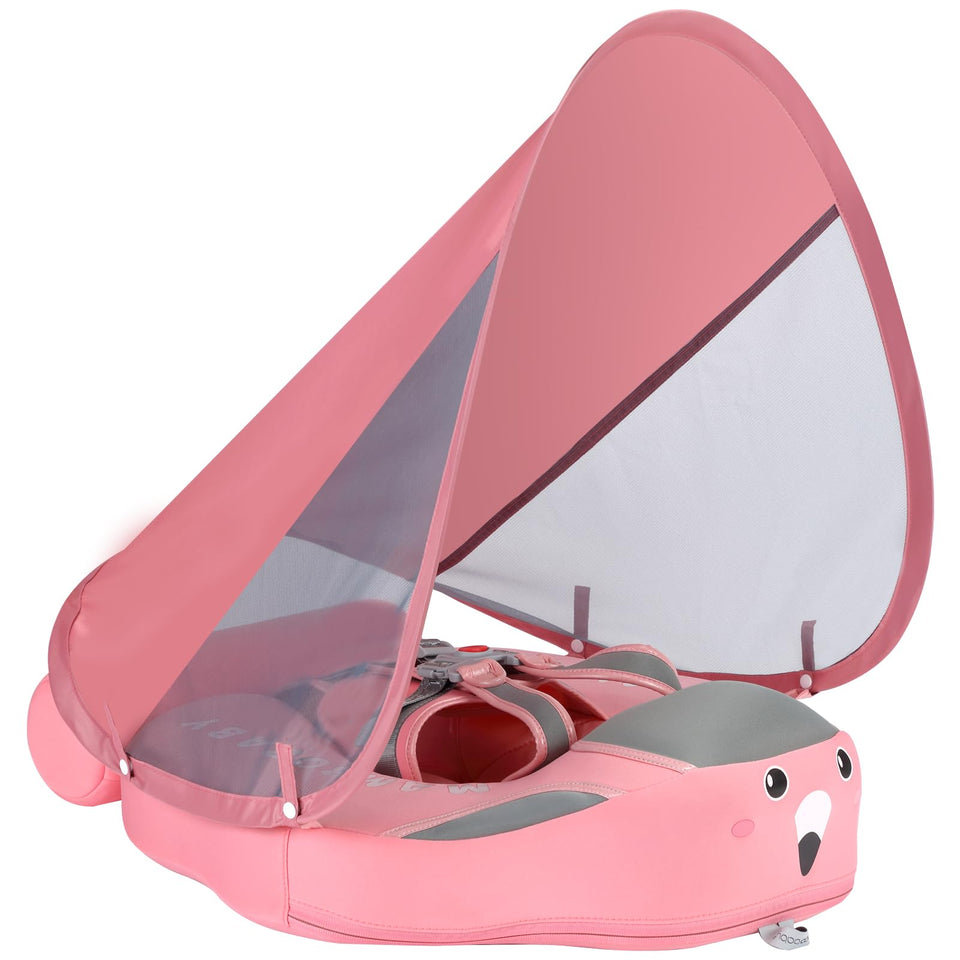 V Convey Mambobaby float with flamingo canopy provides shade and playful design for infants