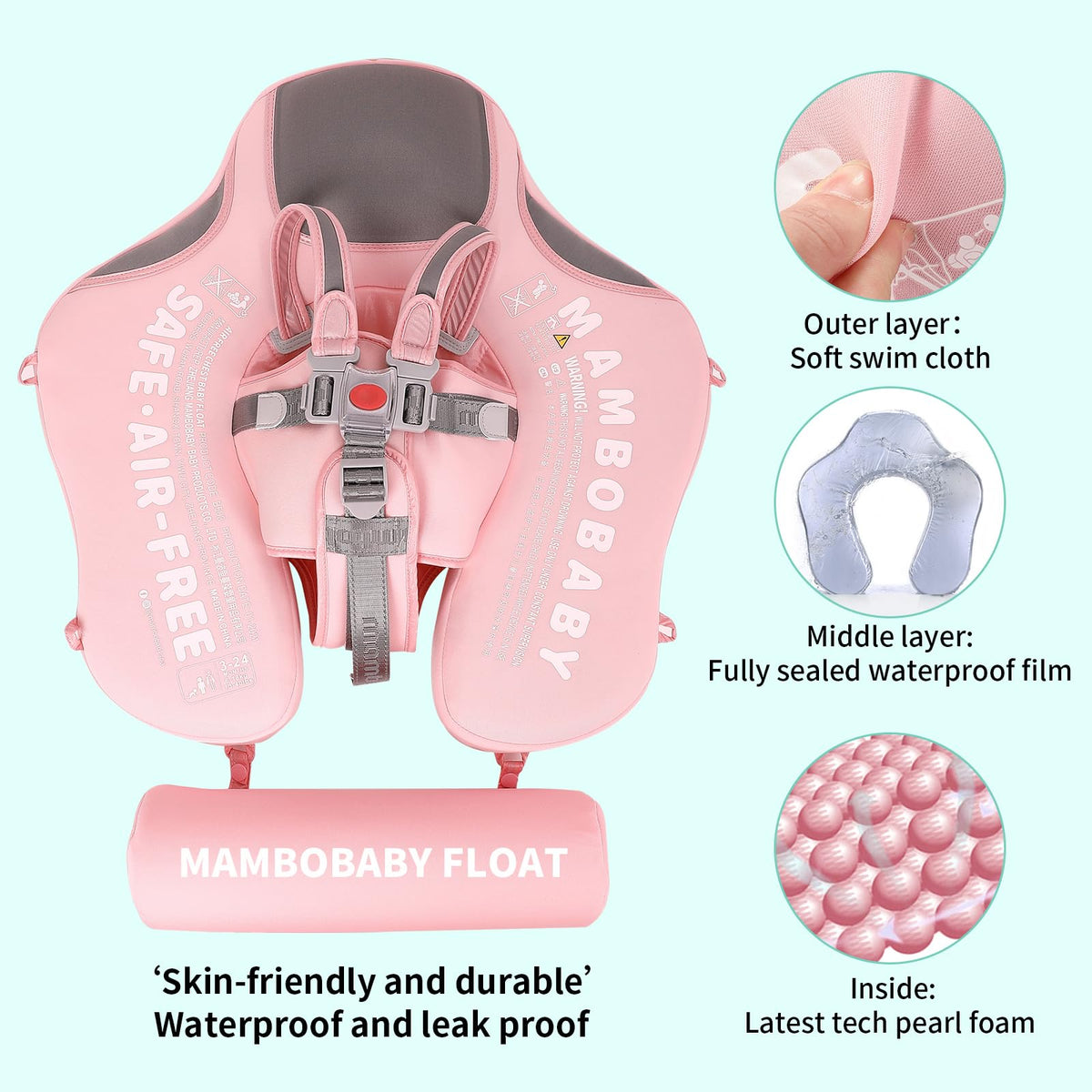 Mambobaby float tail attached for stable water play