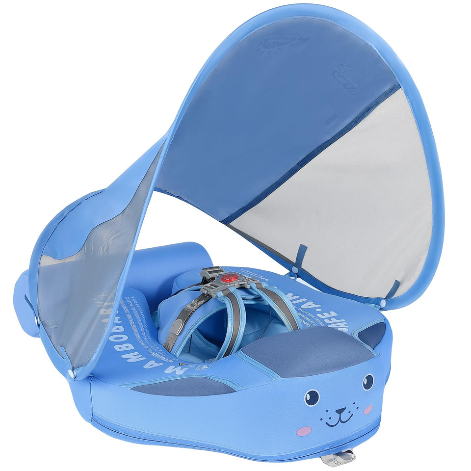 V Convey Mambobaby float with canopy provides shade and secure pool fun.