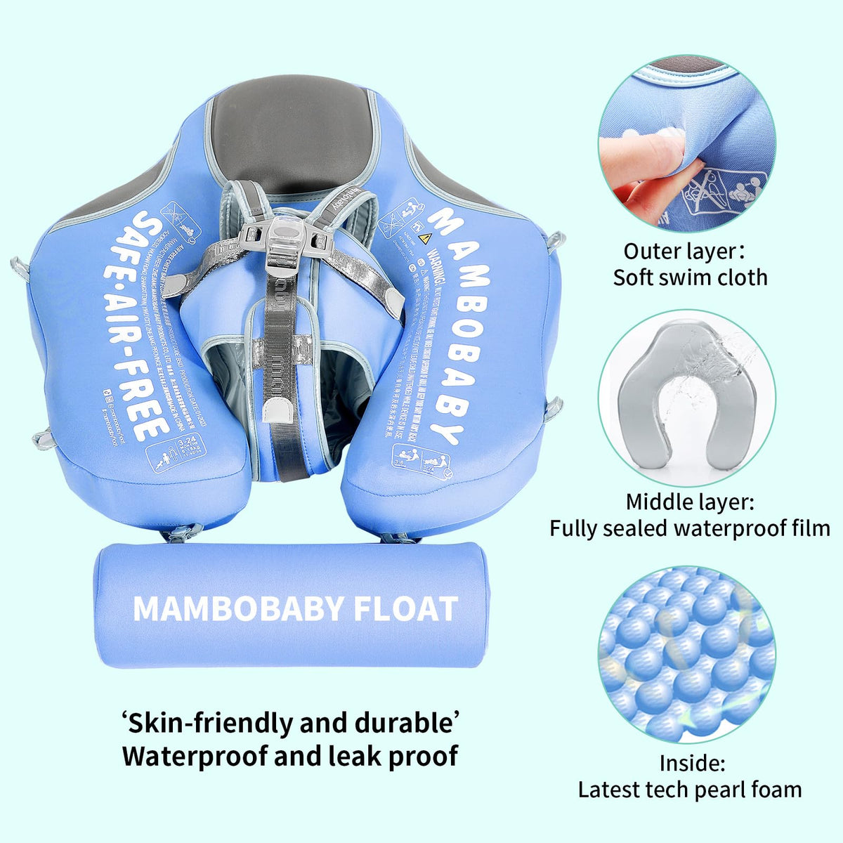V Convey Mambobaby removable tail prevents tipping during use.