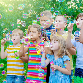 V-Opitos colorful bubble wands with safe non-toxic solution for kids aged 3+