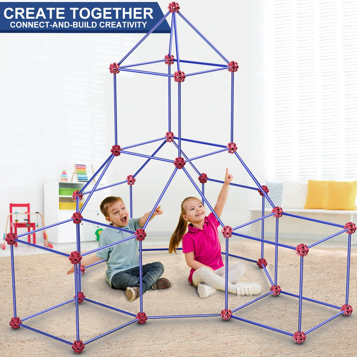 V-Opitos STEM play with fort kit supports basic geometry concepts