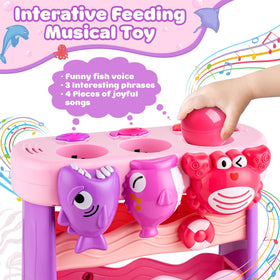 V-Opitos musical toy pufferfish feeding engages listening through playful sounds.