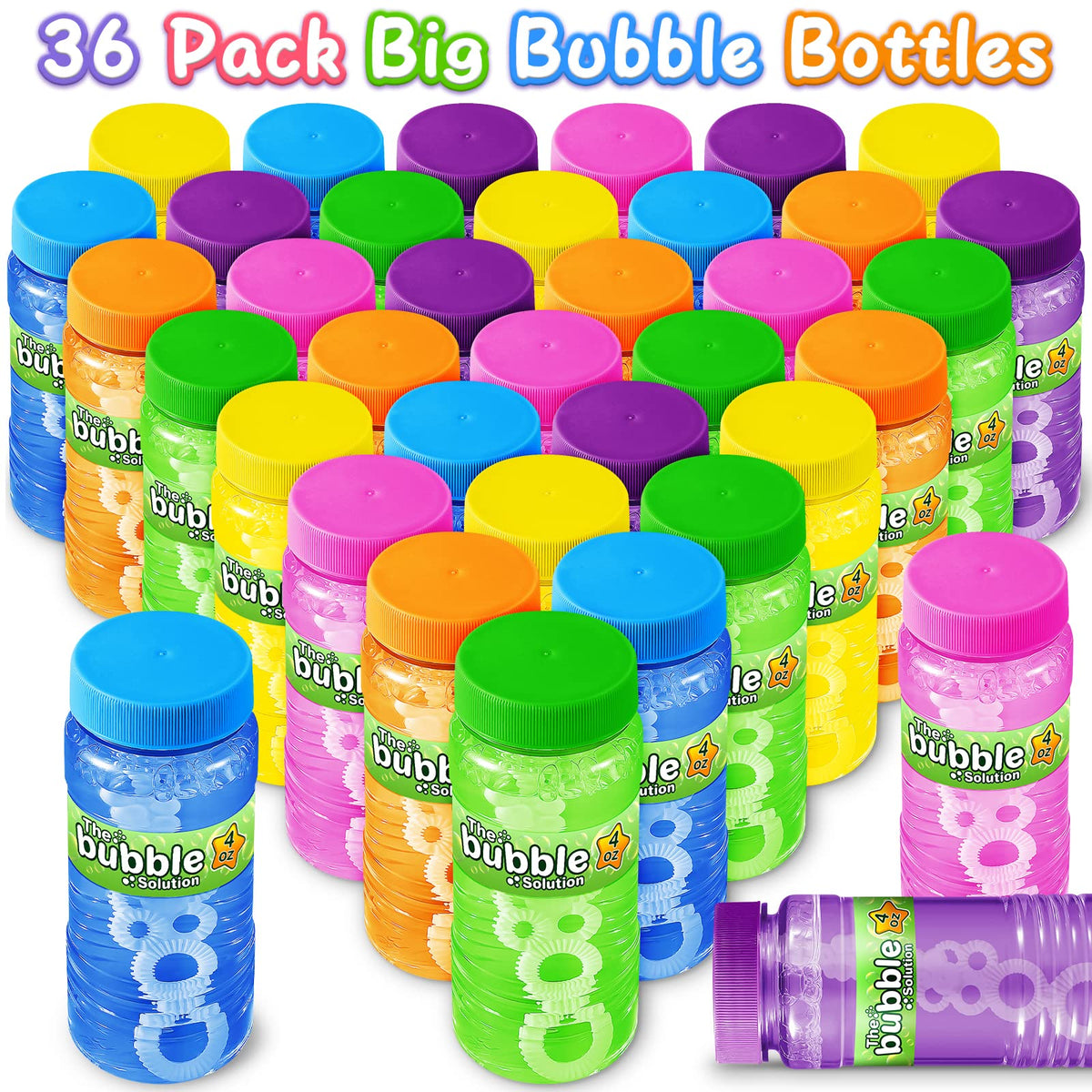 V-Opitos neon bubble bottles glow in bright colors for outdoor play and memorable moments.