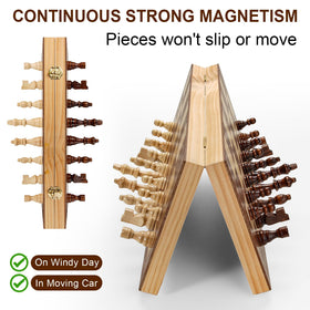 Vahome magnetic chess board keeps pieces in place during gameplay