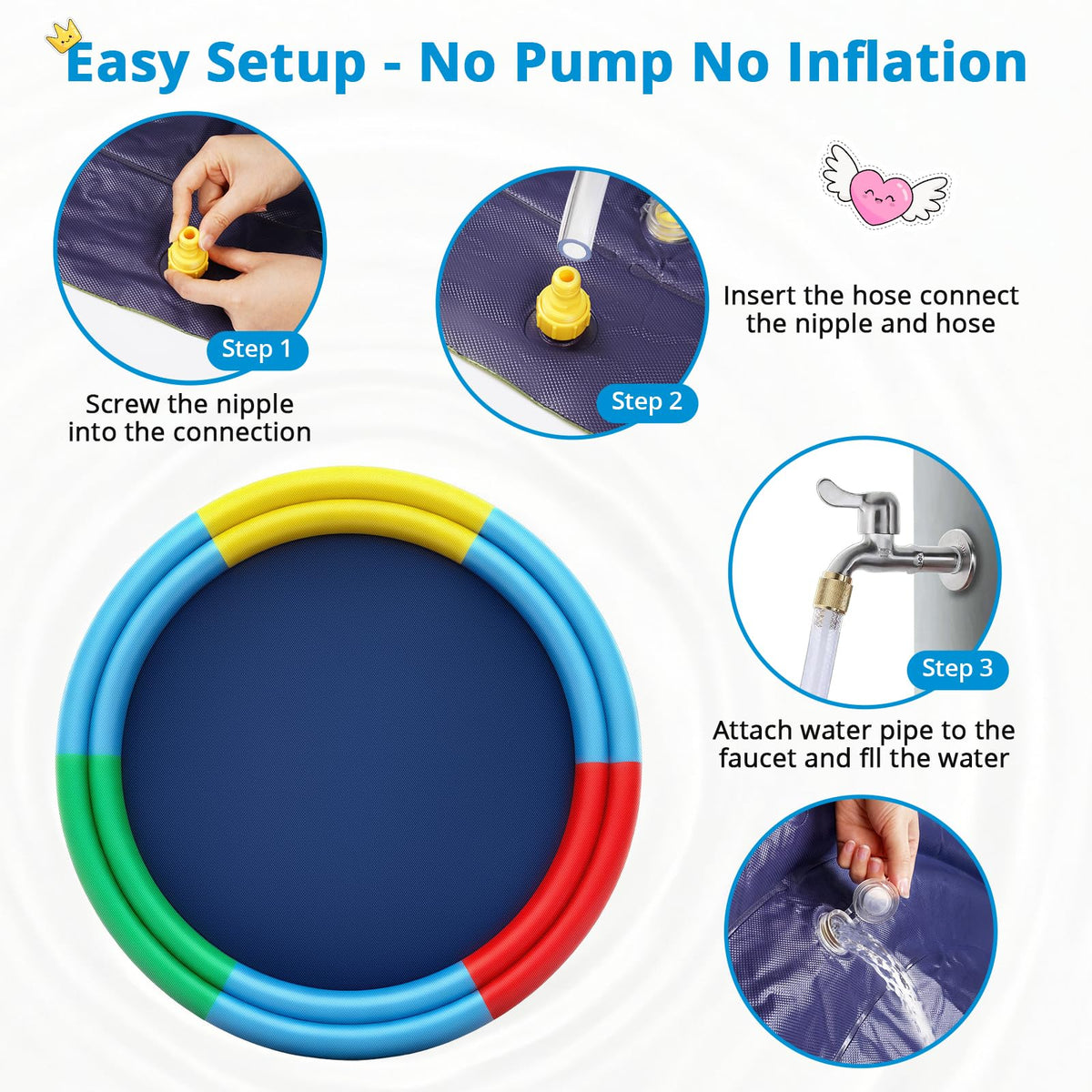 Vahome splash pad folded for easy storage after use