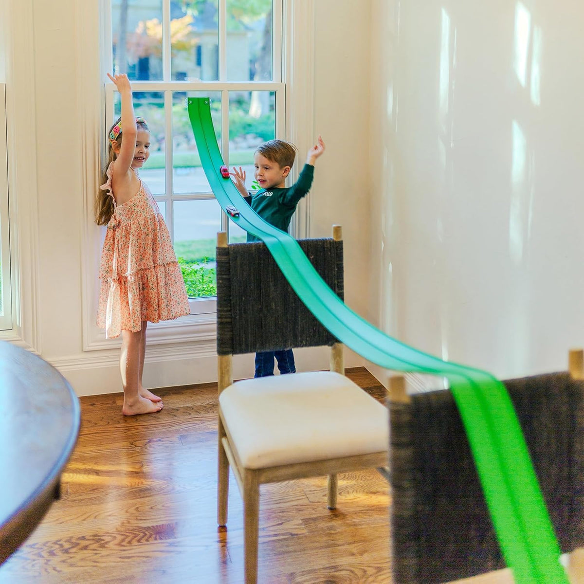 Valchemist FlexTrack 5000 electric green bendable track for creative racing setups