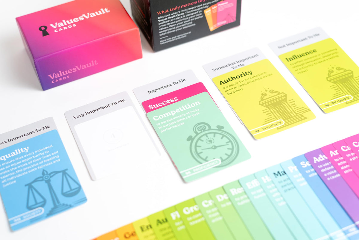 Values Vault Guided Reflection Card highlights priorities for deeper self understanding.