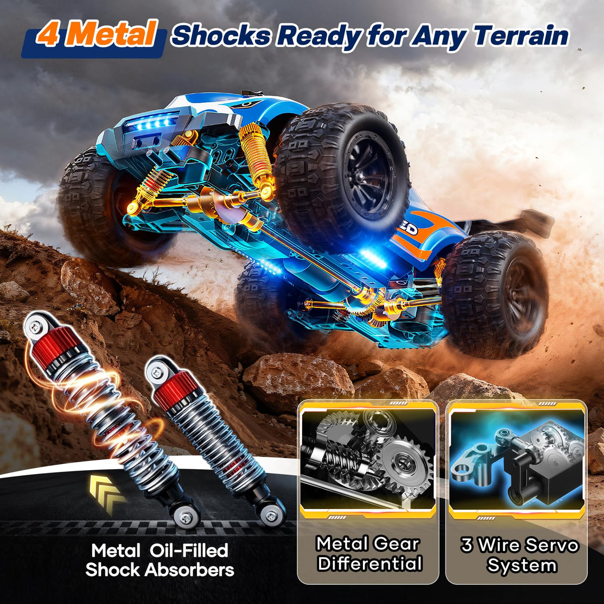ValueTalks all-terrain suspension with rubber tires for stable handling