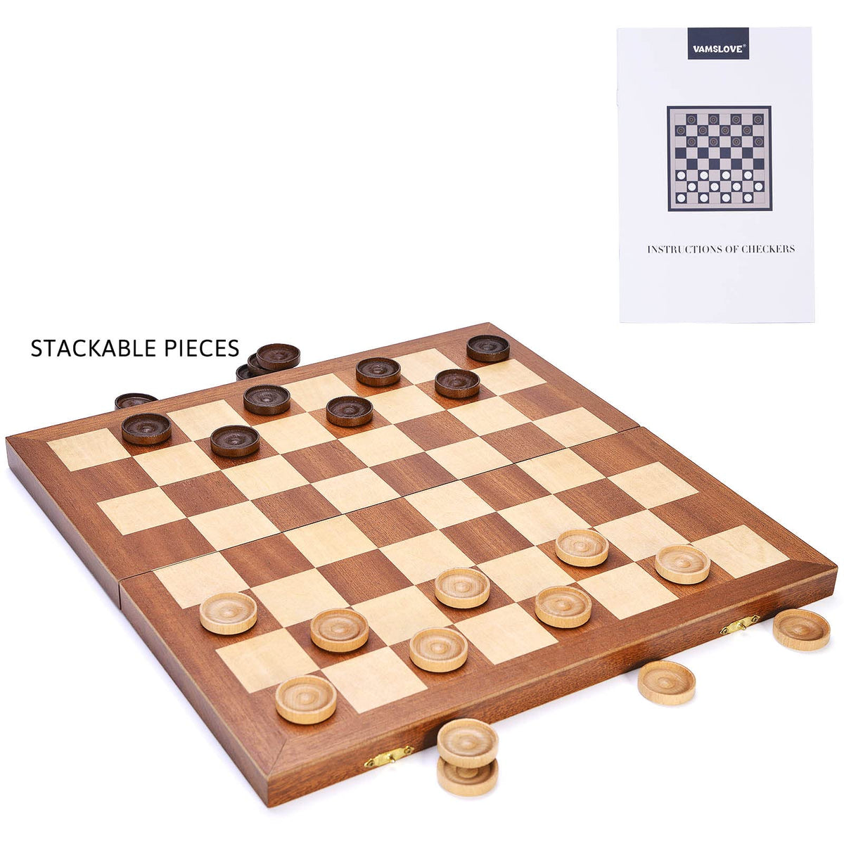VAMSLOVE open board measures 14x14 inches for spacious gameplay.