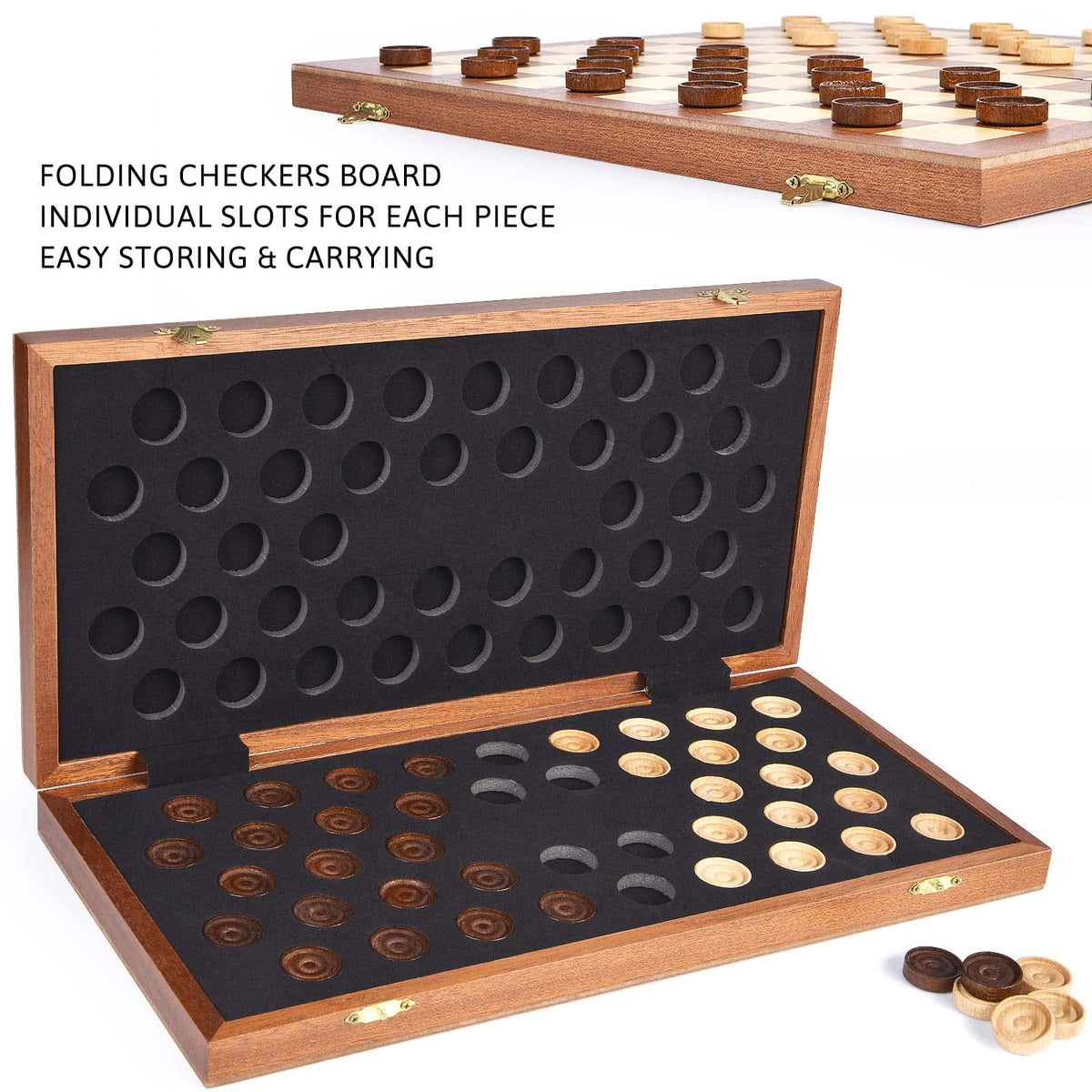 Vamslove storage slots with interior foam keep pieces organized.