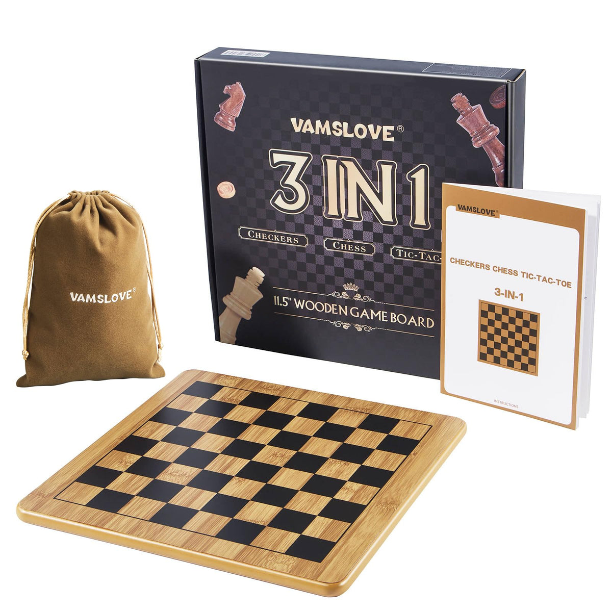 VAMSLOVE chess pieces with felt bottoms protect surfaces during play