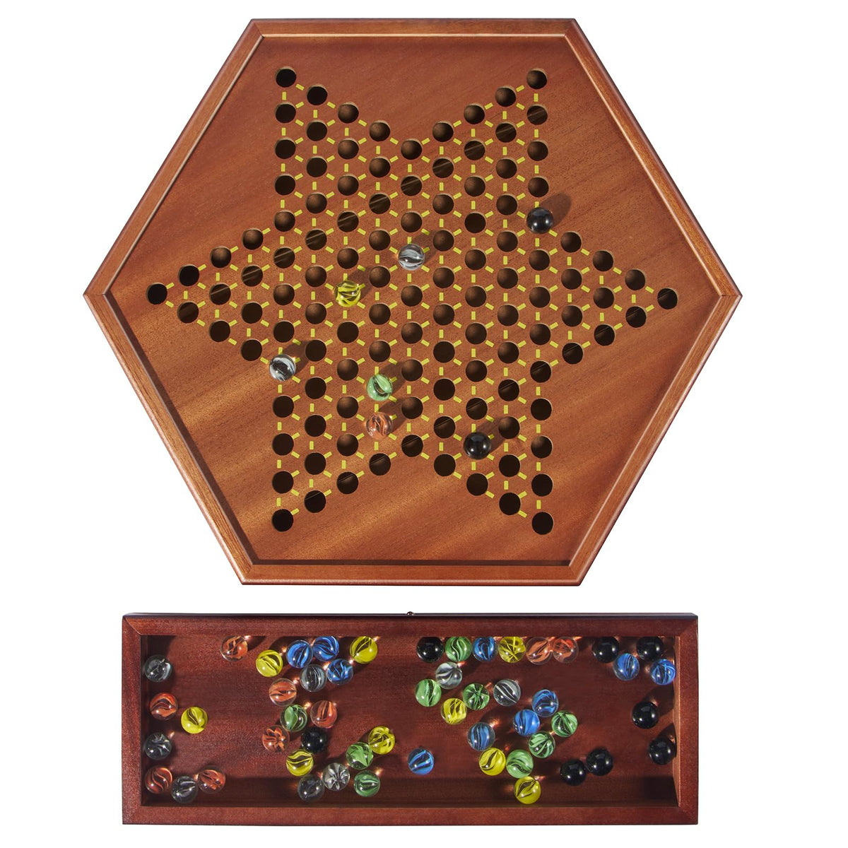 VAMSLOVE easy-grasp marbles and wide board support comfortable play for all ages.