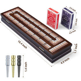 VAMSLOVE cribbage-board features three colored tracks for up to three players.