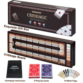 VAMSLOVE board’s large slots store two cards and twelve pegs.