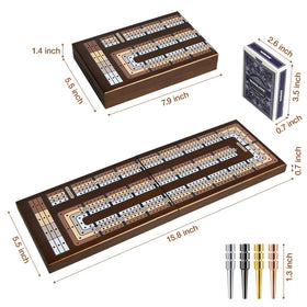 Vamslove foldable magnetic cribbage board shown folded for secure travel and compact portability.