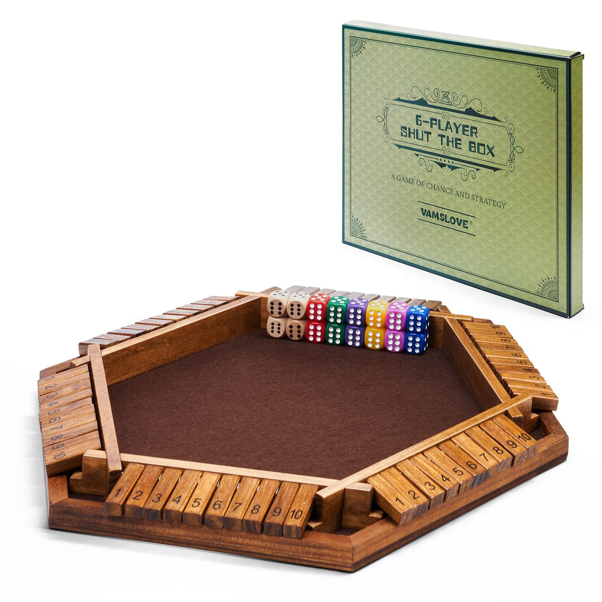 Vamslove Shut the Box board for group strategy and fun
