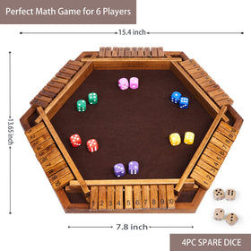 Vamslove Shut the Box dice set with bright colors for easy rolling