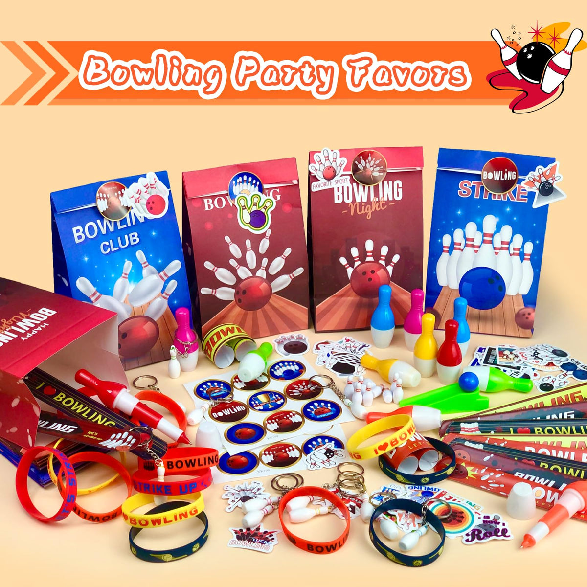 VAMWOGO bowling stickers, 50 styles for decorating and fun.
