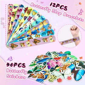 VAMWOGO butterfly slap bracelet close-up, quick, fun favors for party guests
