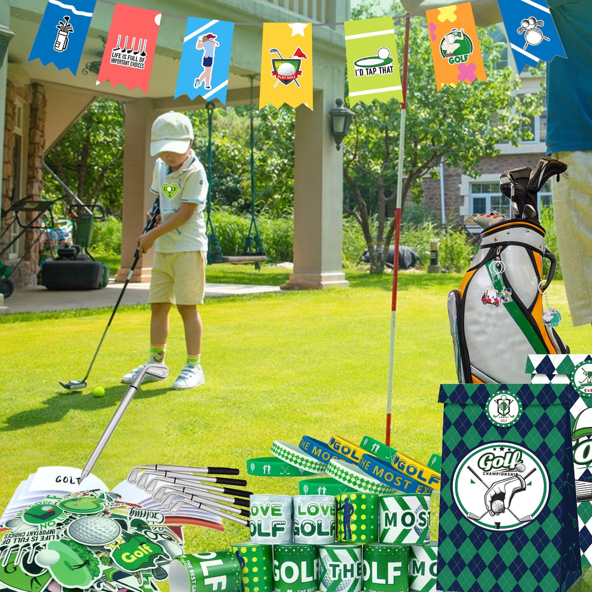 VAMWOGO 110-piece golf party favors kit for themed celebrations.