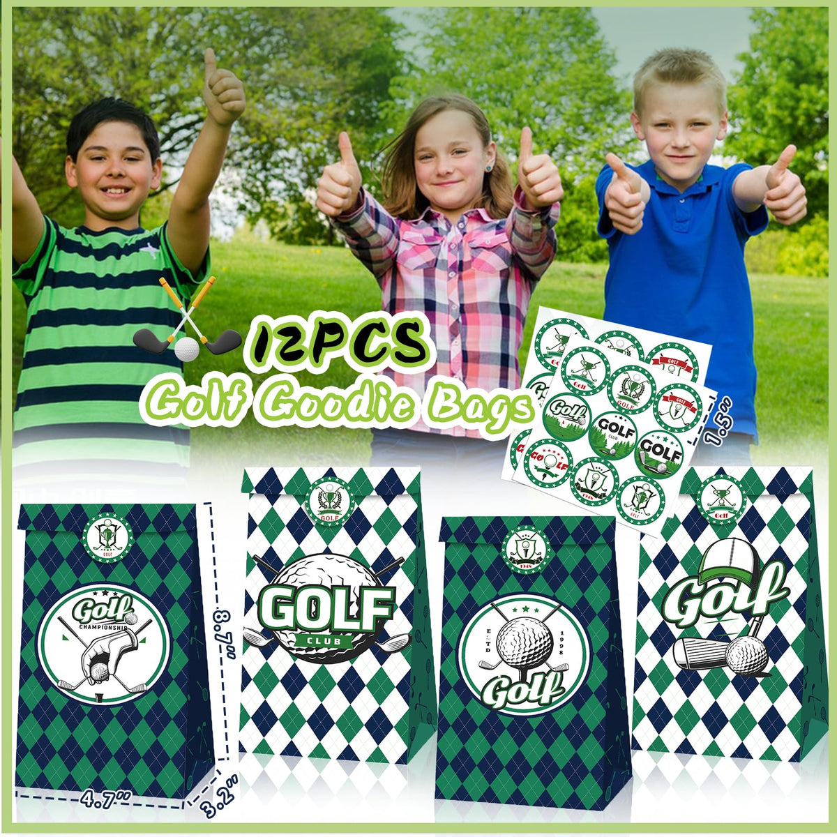 VAMWOGO golf sticker set enhances decorations and gift wrap.