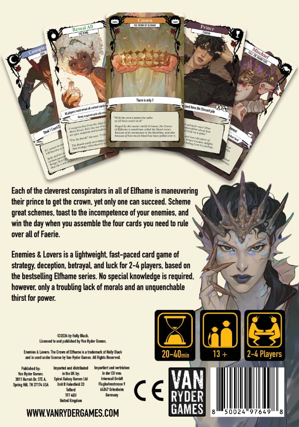 Van Ryder Games Enemies & Lovers Elfhame art highlights strategic moments for 2–4 players.