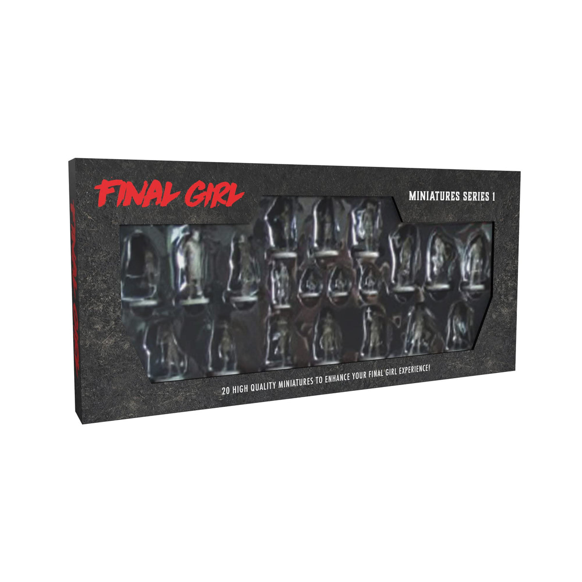 Van Ryder Games Final Girl Series 1 miniatures box for enhanced horror-themed gameplay on your game board.