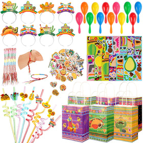 Vanblue 122-pcs Mexican fiesta favors set for festive decor and gifts