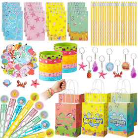 Vanblue 122-pcs sponge set with tropical theme, ideal for kids' parties.