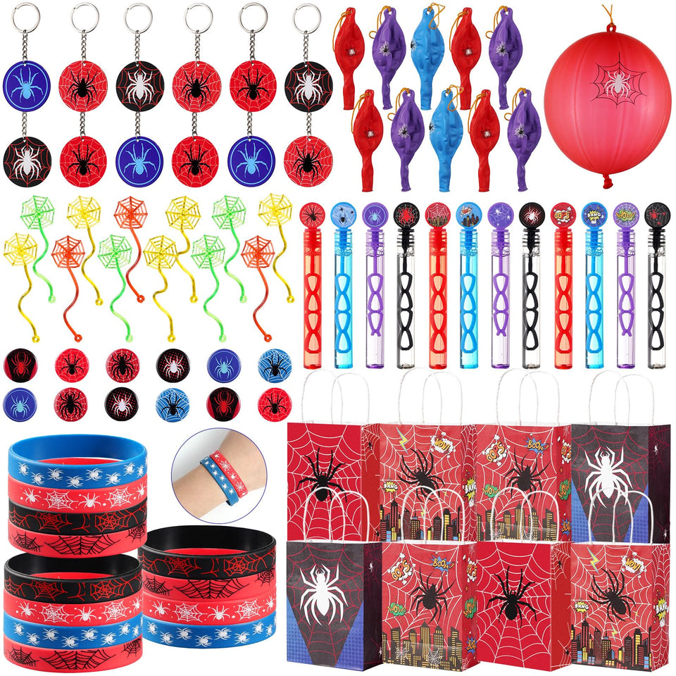 Vanblue 84pcs spider gift bags for kid-friendly party favors