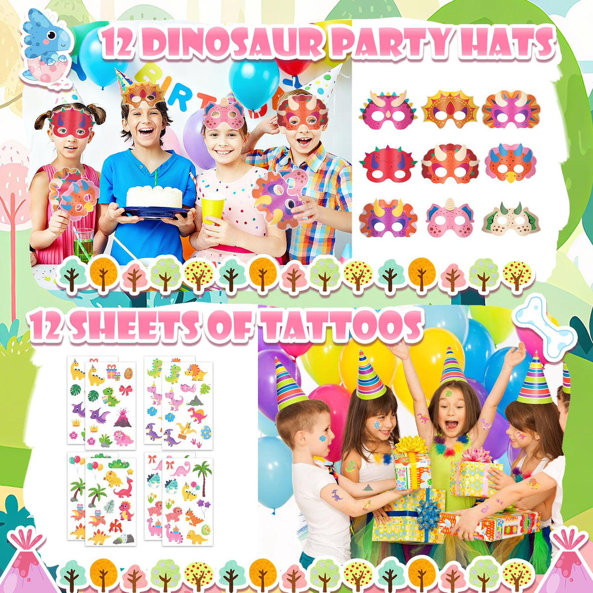 Vanblue dinosaur tattoo stickers as easy souvenirs for guests