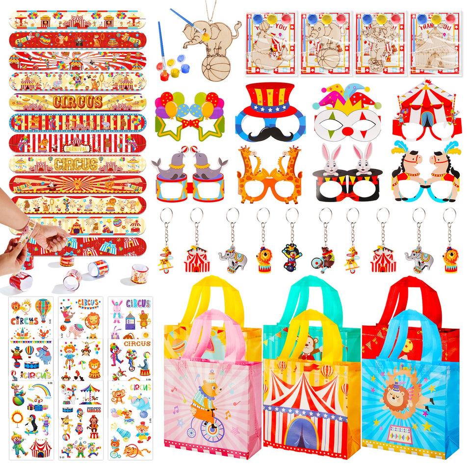 Vanblue carnival favors pack display for quick party planning and guest distribution.