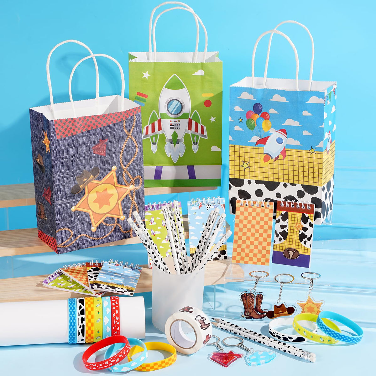 Vanblue cartoon story keychains add playful decor and gifts.
