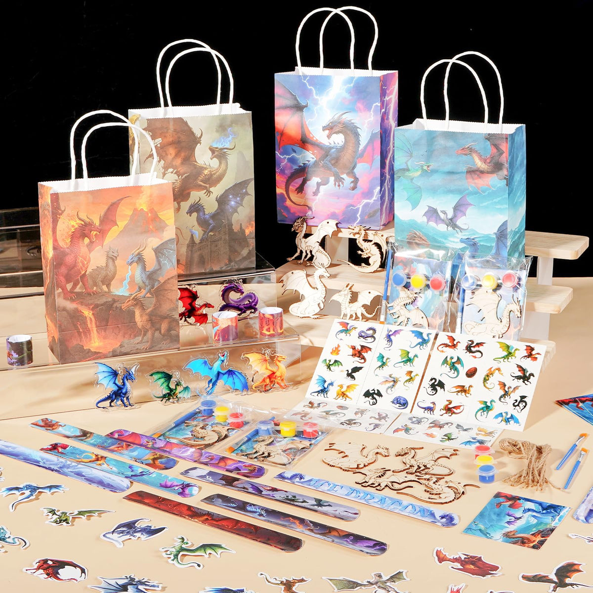 Vanblue dragon party favors slap bracelets add fun keepsakes for guests.