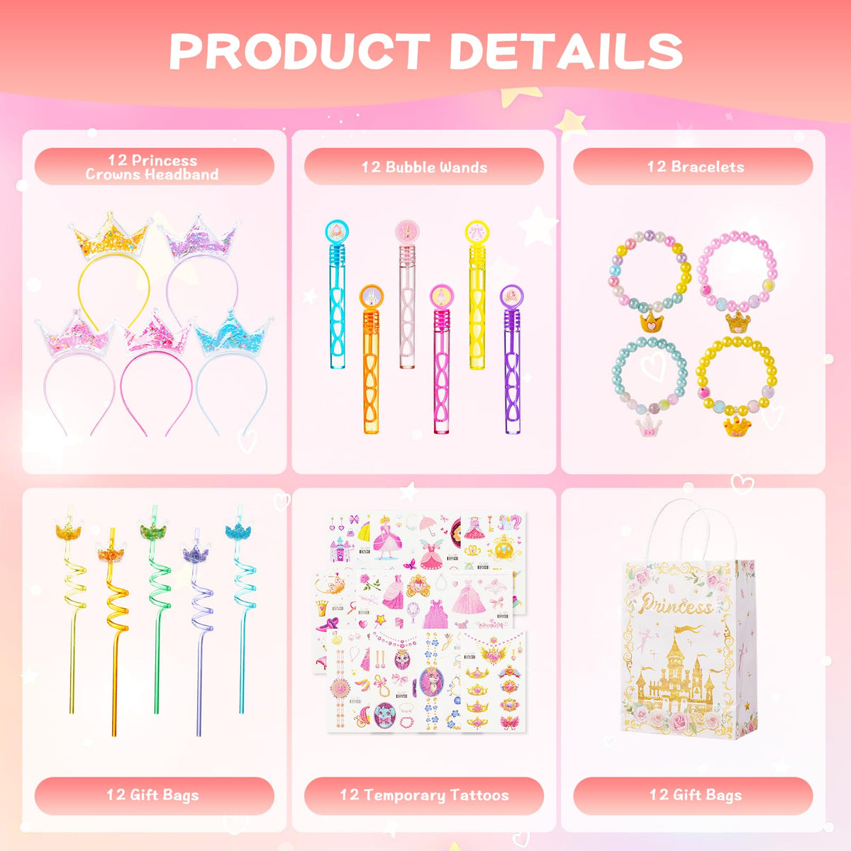 Vanblue glitter crown straws elevate drinks with playful shine and charm.