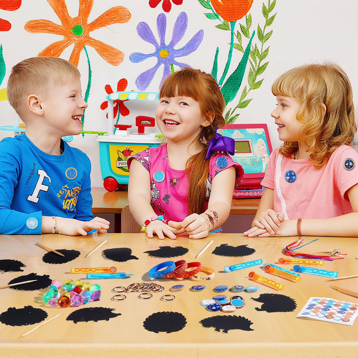 Vanblue hedgehog bubble wands—interactive fun with mini stickers.