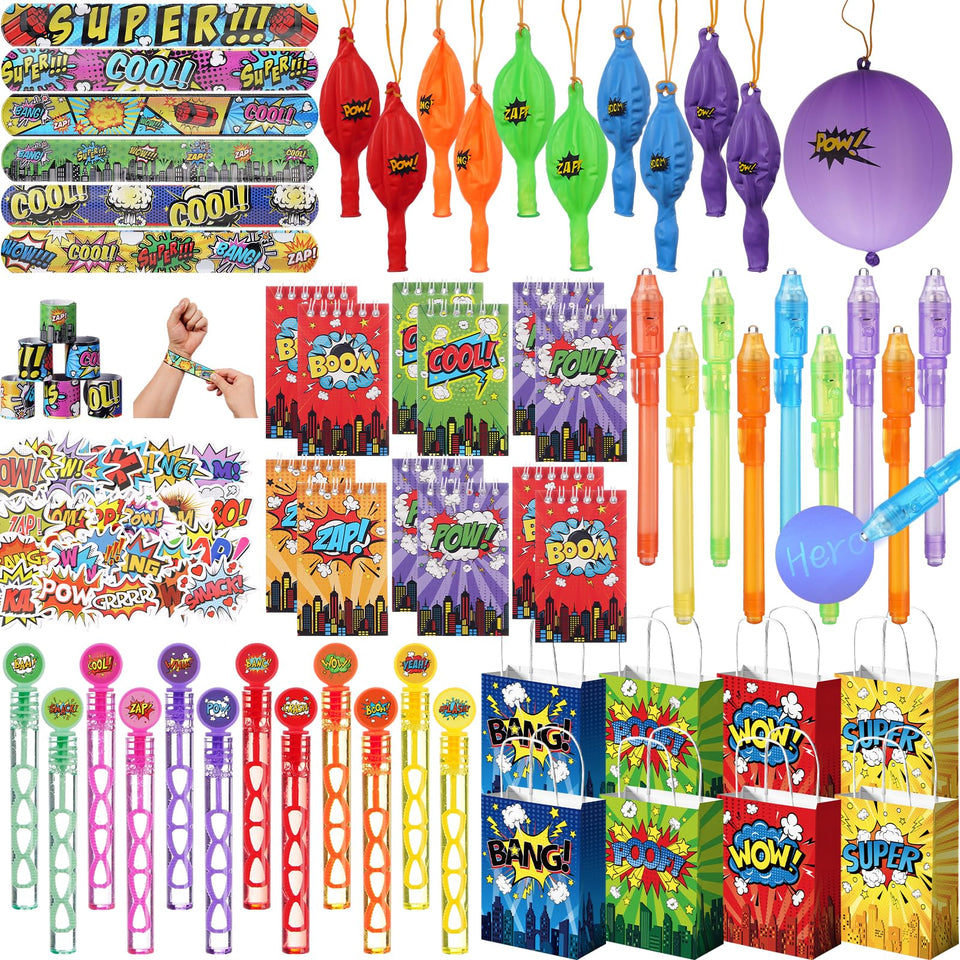 Vanblue hero party favors pack on display for a complete kids celebration