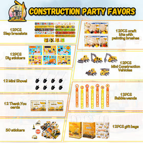 Vanblue slap bracelets add color to construction themed favors.