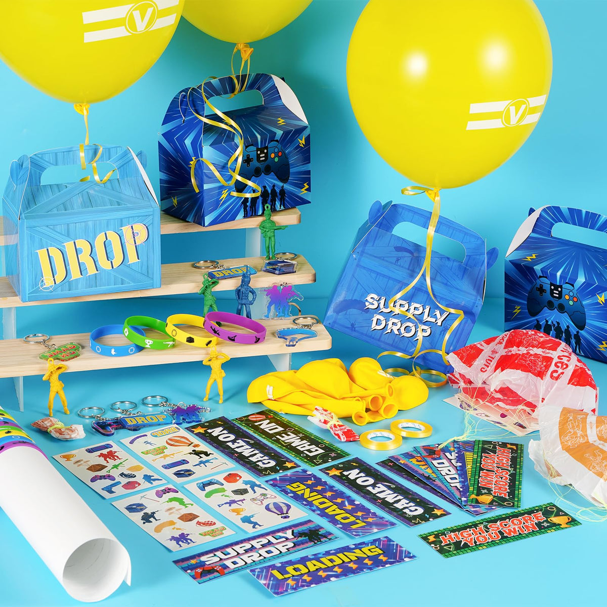 Vanblue gaming balloons for vibrant gamer party atmosphere.