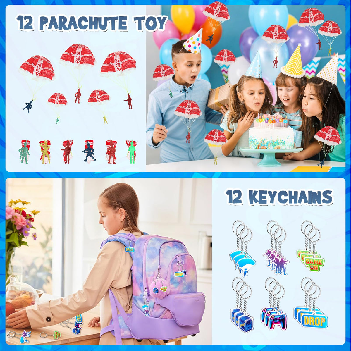 Vanblue mini parachutes for fun, hands-on play without batteries.