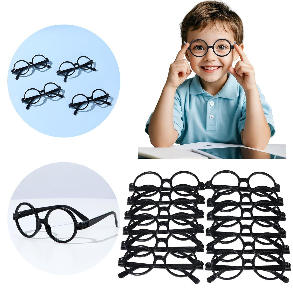 Vanblue wizard glasses, charming photo props for a spellbinding party.