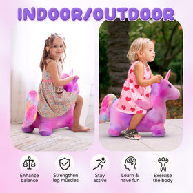 VangeBow unicorn bouncy horse easy-clean fabric keeps play tidy