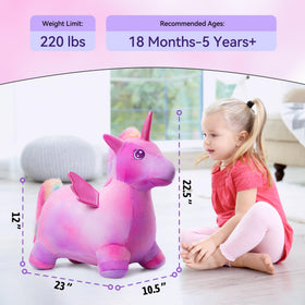 VangeBow unicorn bouncy horse with sparkling horn for magical pretend play
