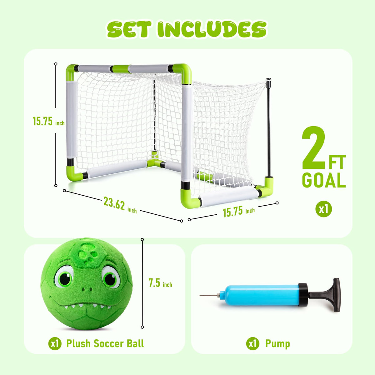 VangeBow mini soccer goal simplifies indoor or outdoor practice.