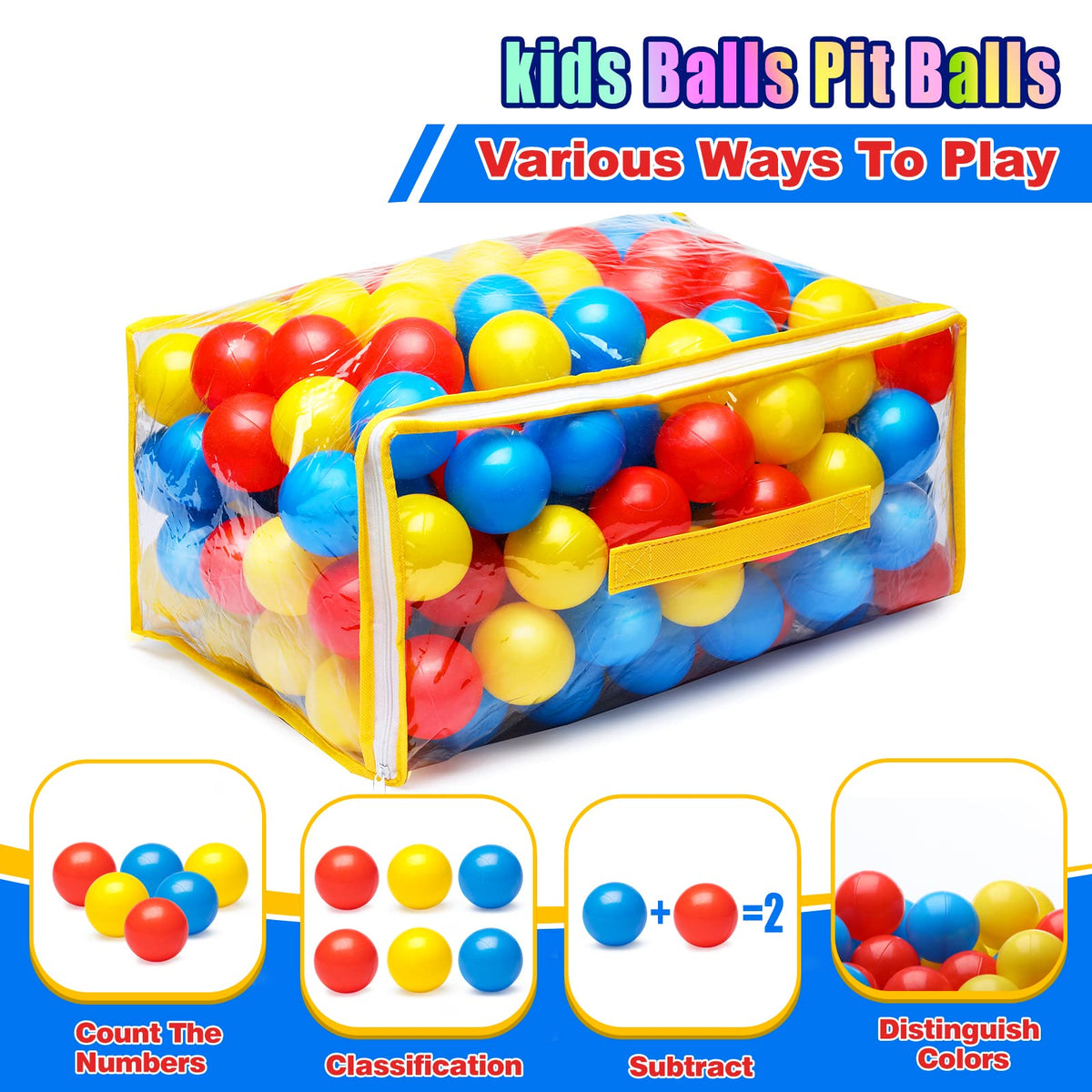 Vanland 2.2 inch diameter ball pit ball for easy grasp