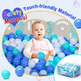 Closeup of Vanland ball pit balls showing smooth texture for gentle play.